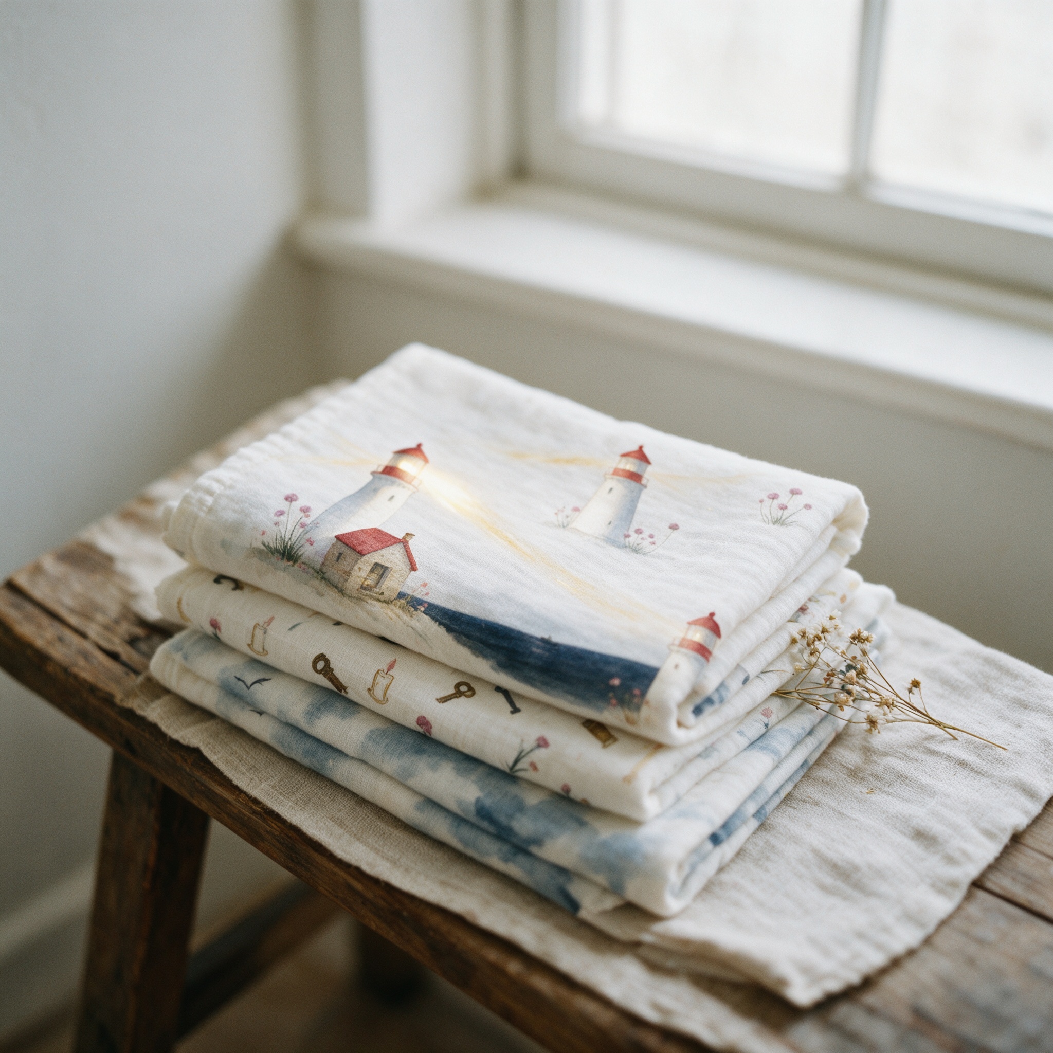 Folded on linen