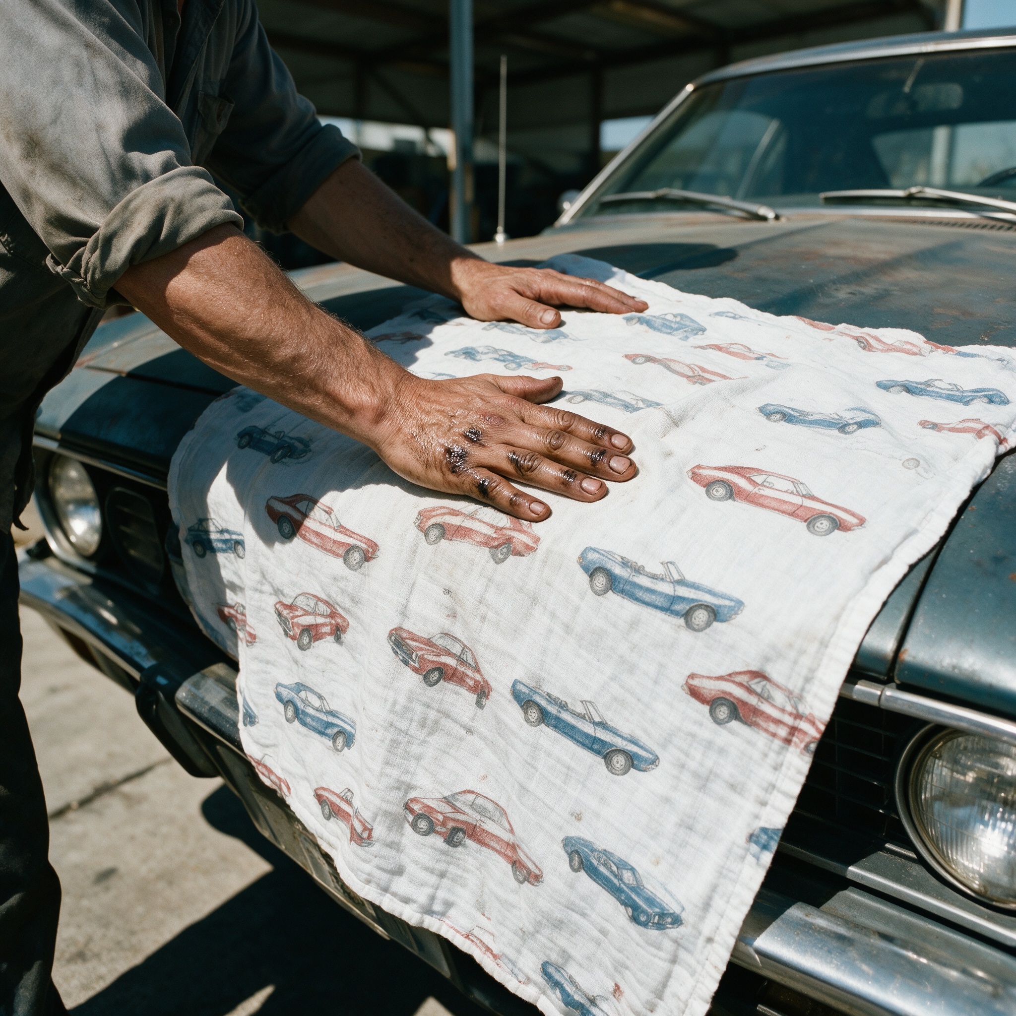 Cloth on the hood