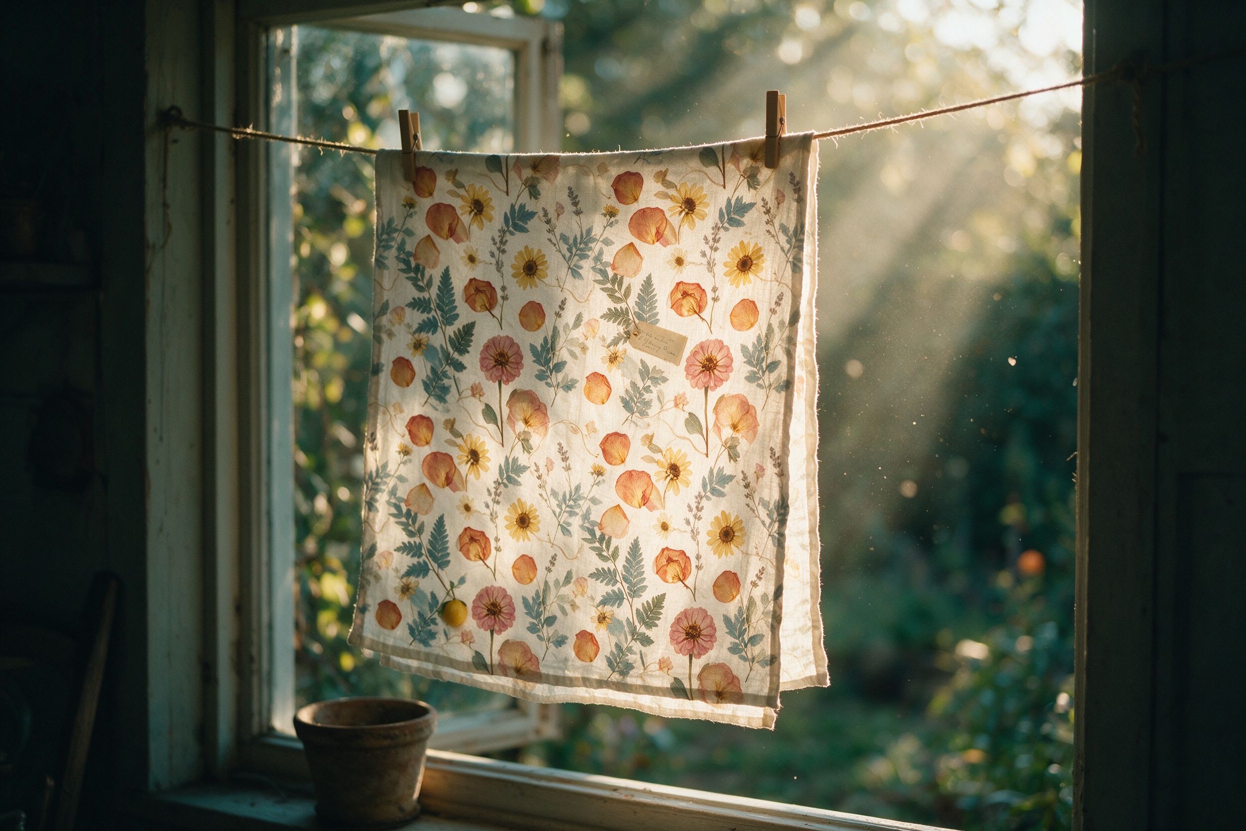 The cloth on the back window