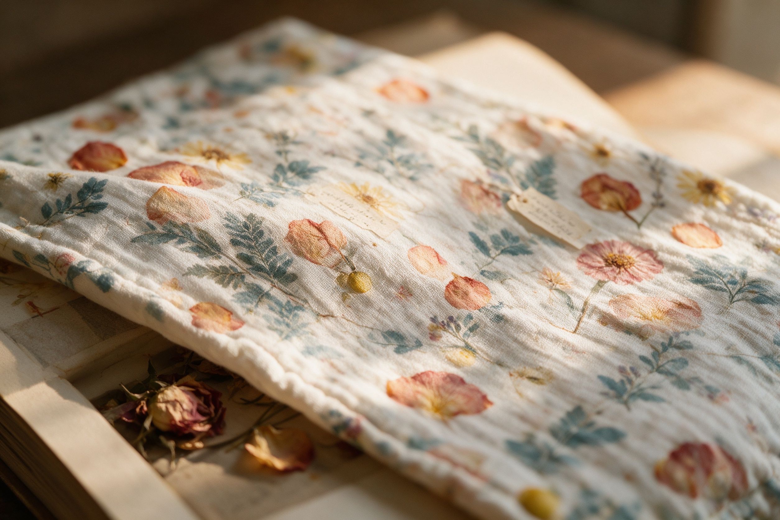 The cloth over the old book