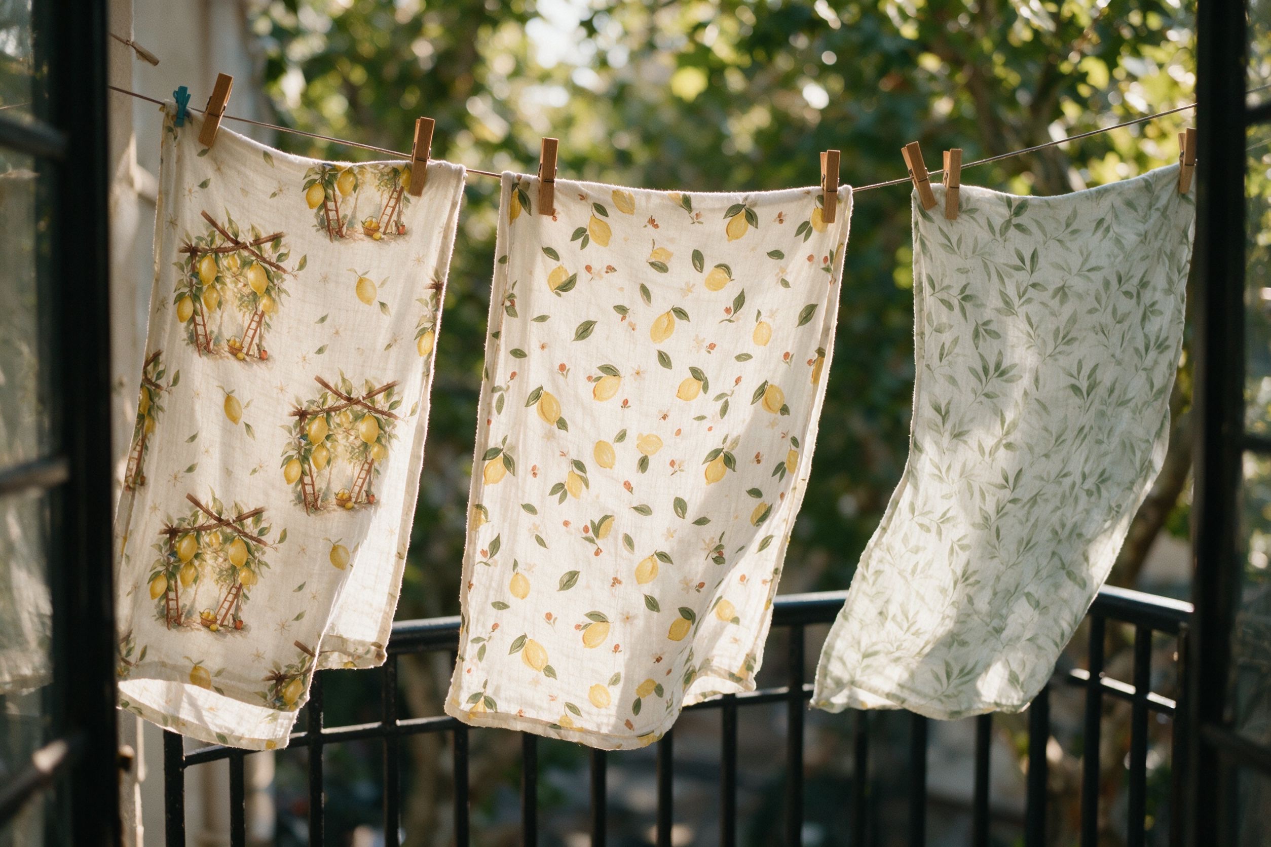 Three cloths drying