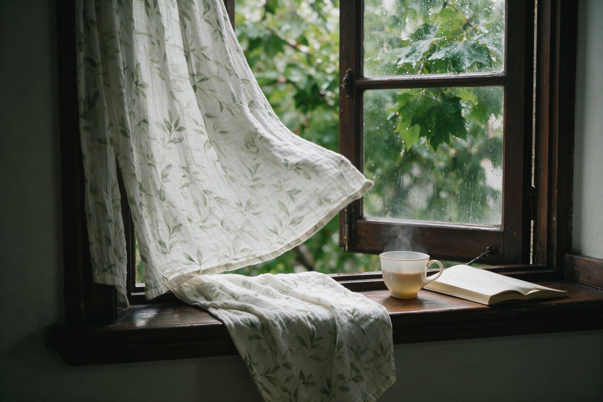Leaf shadows by the window