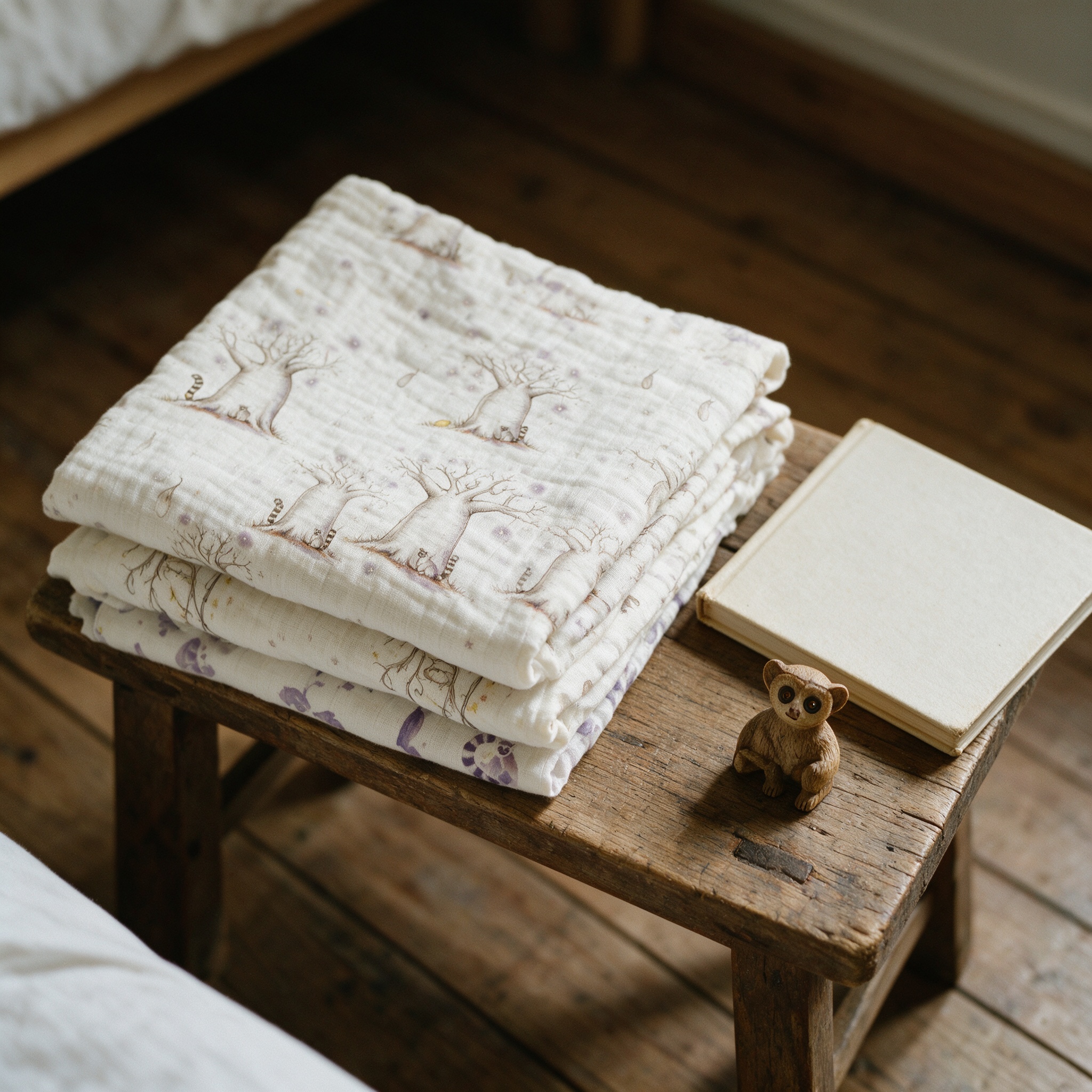 Folded by the bed