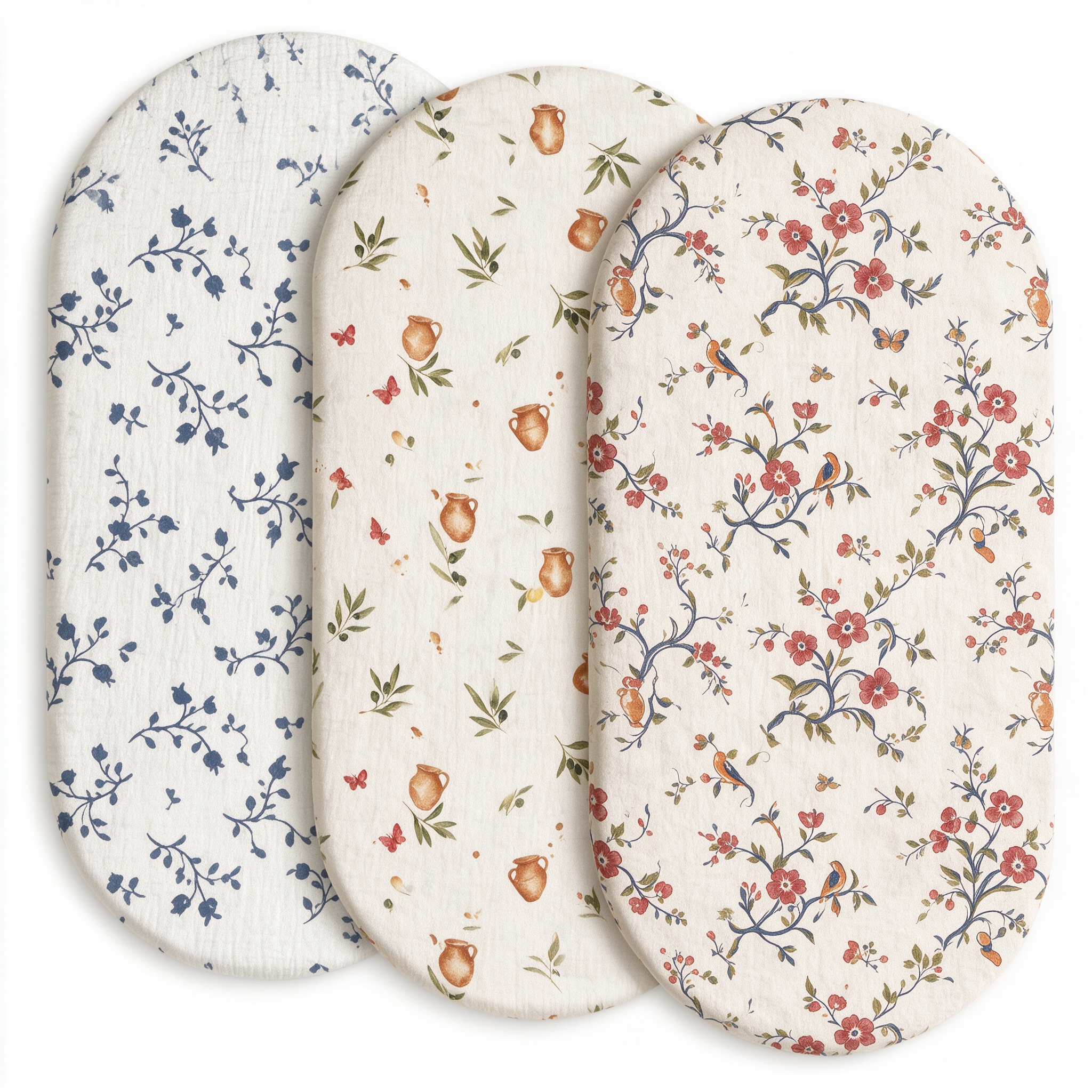 Three-pack, white ground