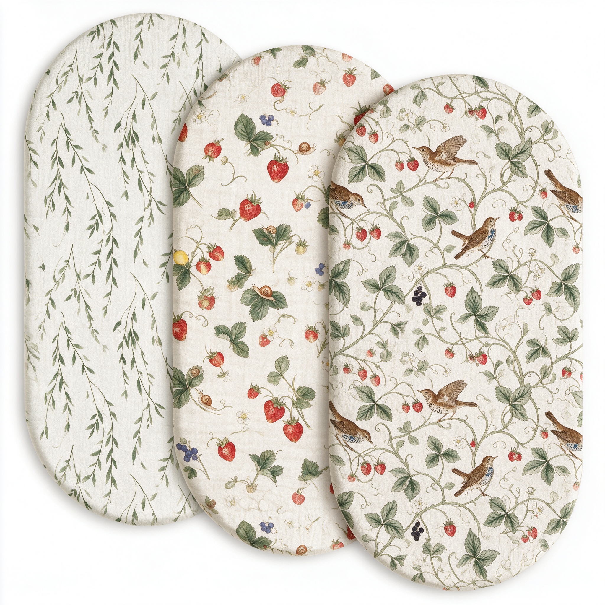 Three-pack, white ground