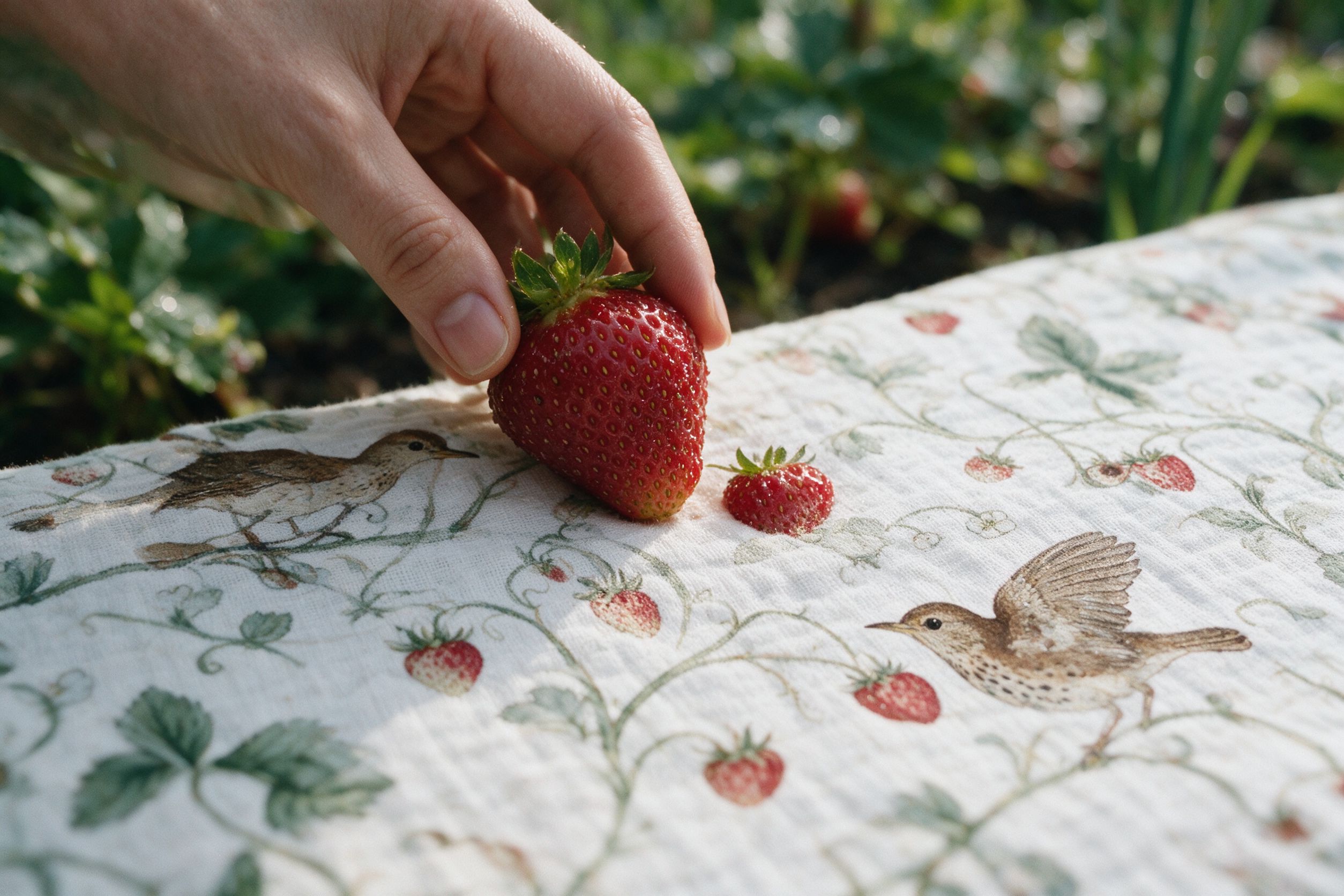 Hand on the cloth