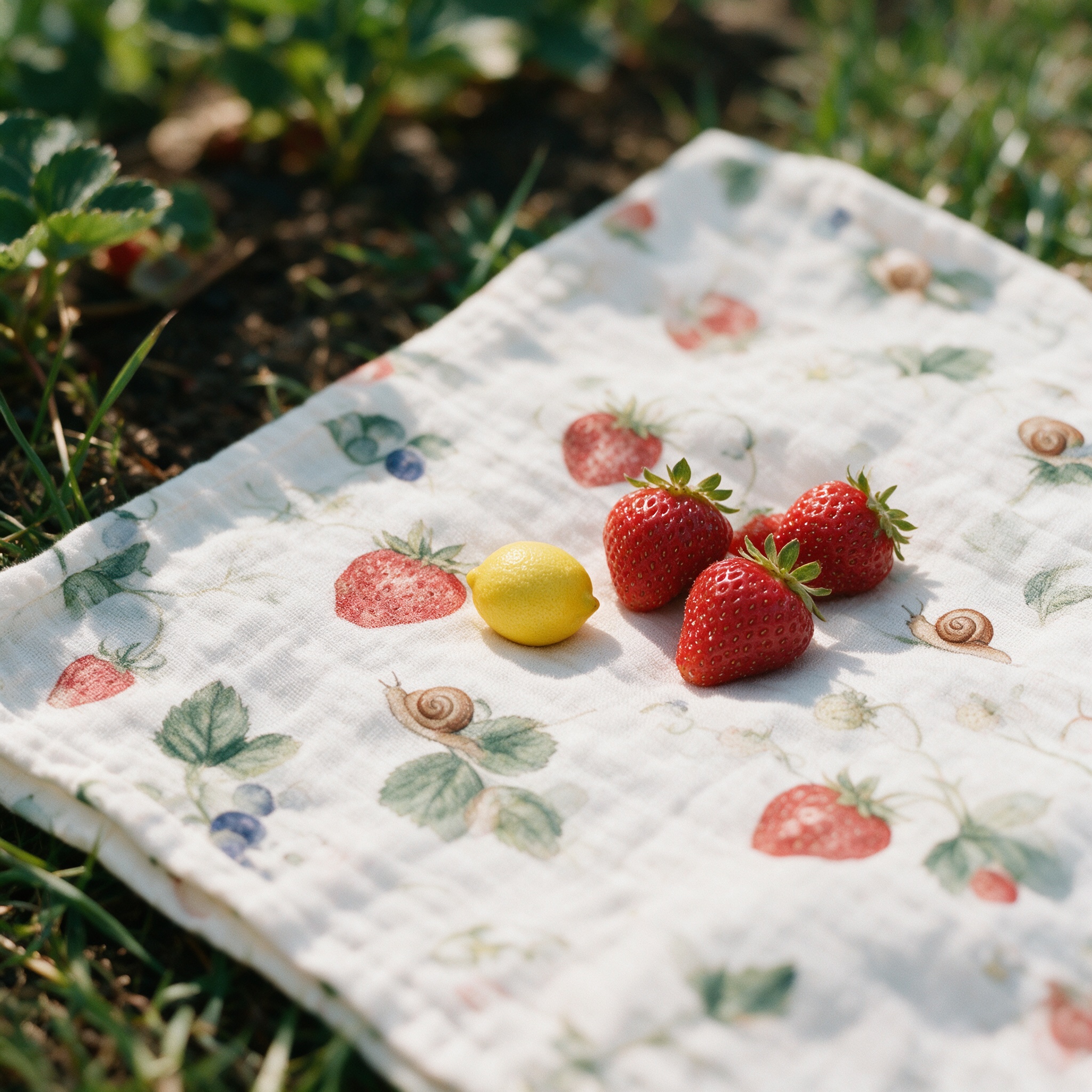 A lemon among the strawberries