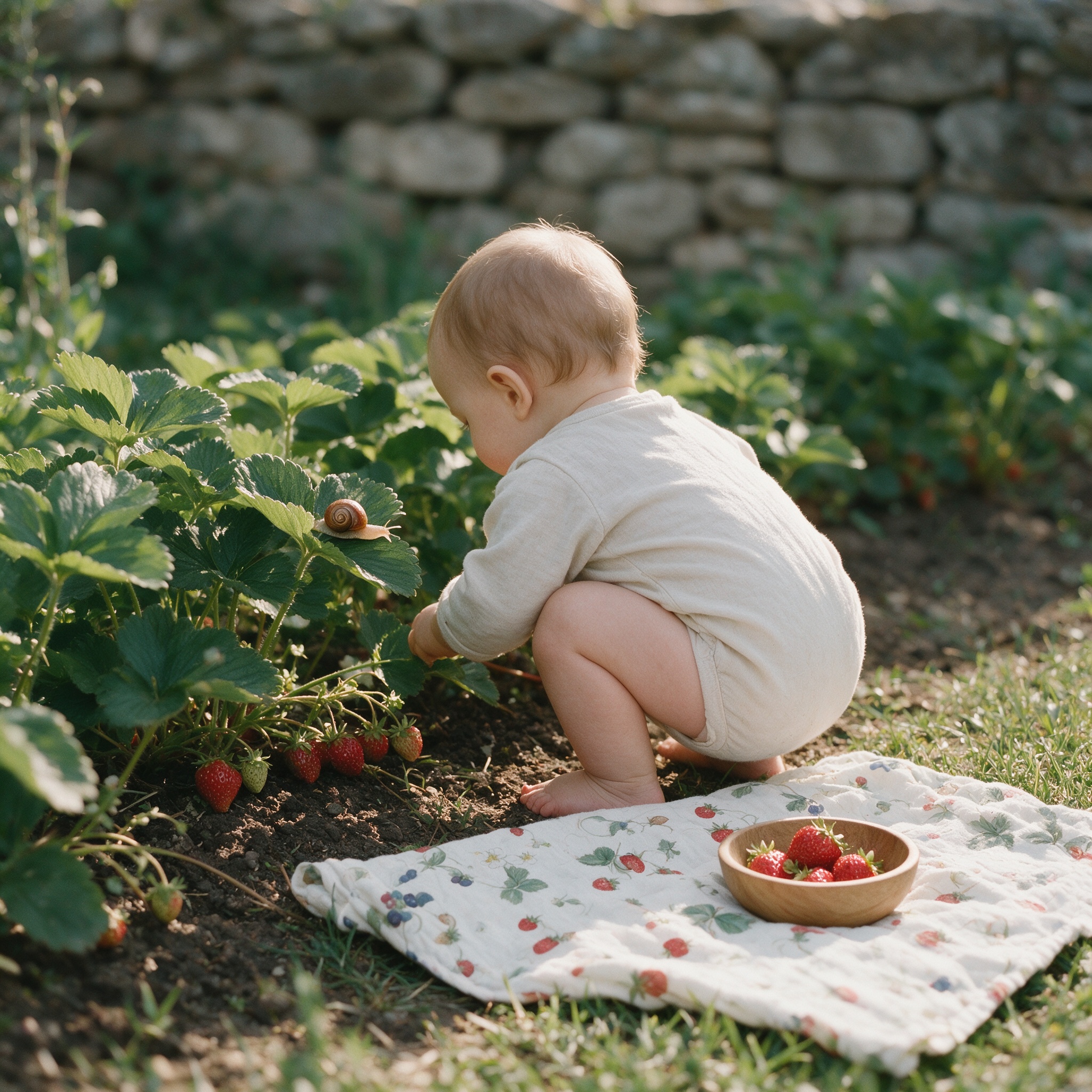 A child watching the bed